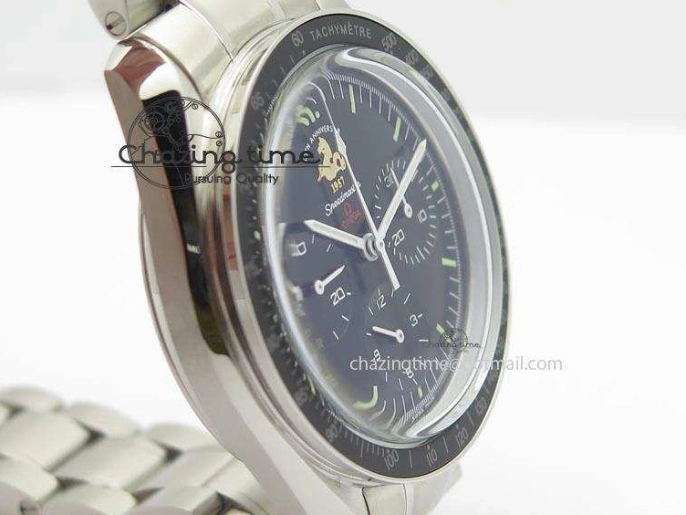 0516 Refined Speedmaster 50th Anniversary Black Dial On SS Bracelet 8232